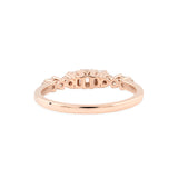 Emerald Cut And Round Lab Grown Diamond 0.37Ct Stackable Band Ring 14K Gold