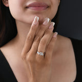 Round Cut Lab Grown Diamond Cluster Stackable Ring 14K Fine Gold 0.37Ct