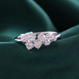 Round Cut Lab Grown Diamond Cluster Stackable Ring 14K Fine Gold 0.37Ct