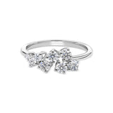 Round Cut Lab Grown Diamond Wedding Cluster Band Ring 0.65 Ct 14K Fine Gold