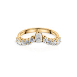 Lab Grown Diamond Wedding Curved Band Ring 1.10Ct 14K Fine Gold