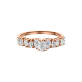 14K Fine Gold Pear Shape 1.10Ct Lab Grown Diamond Cluster Band Ring