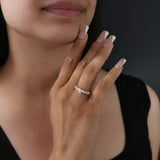 14K Fine Gold Pear Shape 1.10Ct Lab Grown Diamond Cluster Band Ring