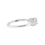 Marquise Oval Cut Five Stone Lab Grown 0.72Ct Diamond Band ring 14K Fine Gold