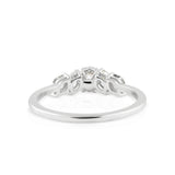 Marquise Oval Cut Five Stone Lab Grown 0.72Ct Diamond Band ring 14K Fine Gold