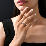 Marquise Oval Cut Five Stone Lab Grown 0.72Ct Diamond Band ring 14K Fine Gold