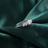 Marquise Oval Cut Five Stone Lab Grown 0.72Ct Diamond Band ring 14K Fine Gold