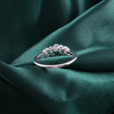 Marquise Oval Cut Five Stone Lab Grown 0.72Ct Diamond Band ring 14K Fine Gold