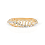 0.17Ct Lab Grown Diamond 14K Fine Gold Round Cut Prong Set Statement Ring