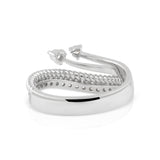 Multi Band Rope Statement Ring Round Cut 0.48Ct Lab Grown Diamond 14K Fine Gold