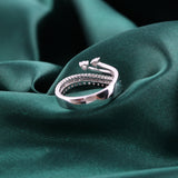 Multi Band Rope Statement Ring Round Cut 0.48Ct Lab Grown Diamond 14K Fine Gold