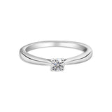 Lab Grown Diamond 0.25Ct Round Cut Solitaire Ring 14K Fine Gold