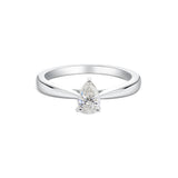 Lab Grown Diamond 0.50Ct Pear Cut Solitaire Ring 14K Fine Gold