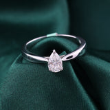 Lab Grown Diamond 0.50Ct Pear Cut Solitaire Ring 14K Fine Gold