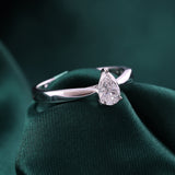 Lab Grown Diamond 0.50Ct Pear Cut Solitaire Ring 14K Fine Gold