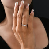 0.53Ct Marquise Emerald Cut Minimalist Cuff Ring 14K Fine Gold