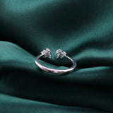 0.53Ct Marquise Emerald Cut Minimalist Cuff Ring 14K Fine Gold