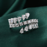 14K Fine Gold Pear Round Shape 1.91Ct Lab Grown Diamond Cluster Band Ring