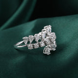 14K Fine Gold Pear Round Shape 1.91Ct Lab Grown Diamond Cluster Band Ring