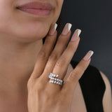 14K Fine Gold Pear Round Shape 1.91Ct Lab Grown Diamond Cluster Band Ring