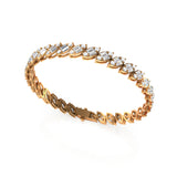 Baguette Round Cut Lab Grown Diamond Tennis Bracelet 14K Fine Gold 4.62Ct